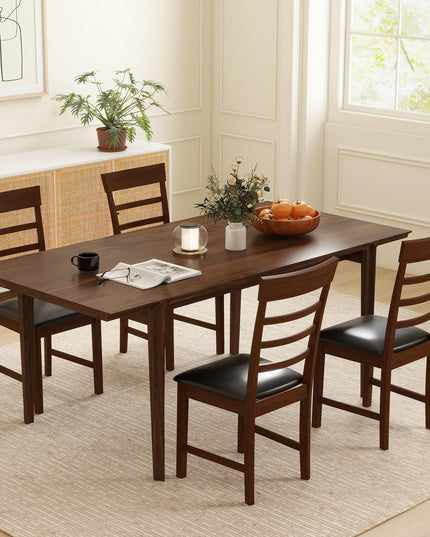 Giantex Wooden Dining Chairs Set of 2/4, PU Leather Upholstered Kitchen Chairs w/Rubber Wood Frame