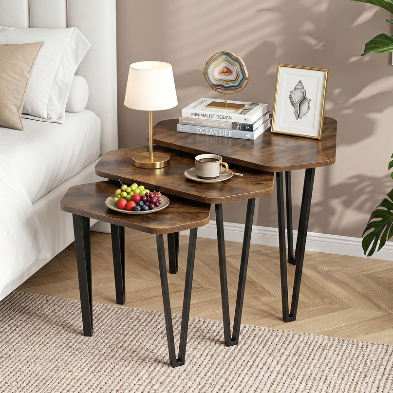 Giantex Nesting Coffee Tables Set of 3 for Living Room & Apartment