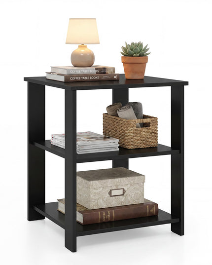 Giantex 16" Square Wooden 3-Tier Side Table with Open Storage Shelves (1/2)