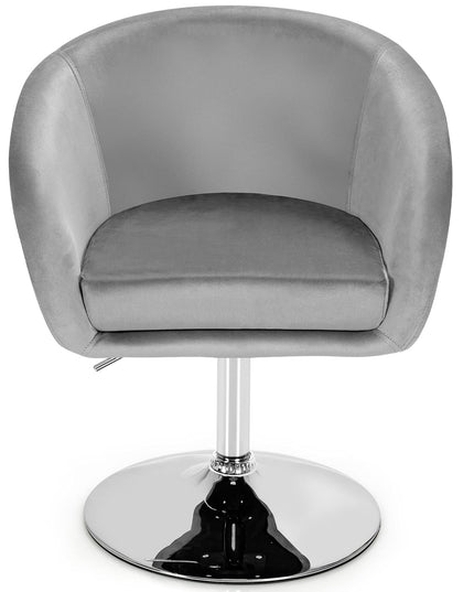 Height Adjustable Modern Velvet Makeup Chair with Chrome Frame