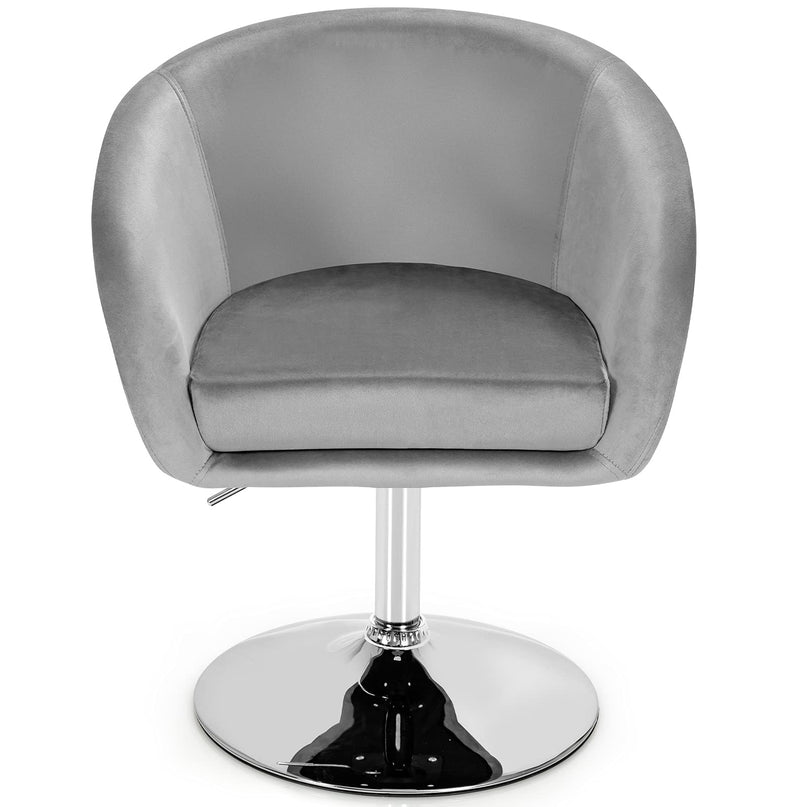 Height Adjustable Modern Velvet Makeup Chair with Chrome Frame