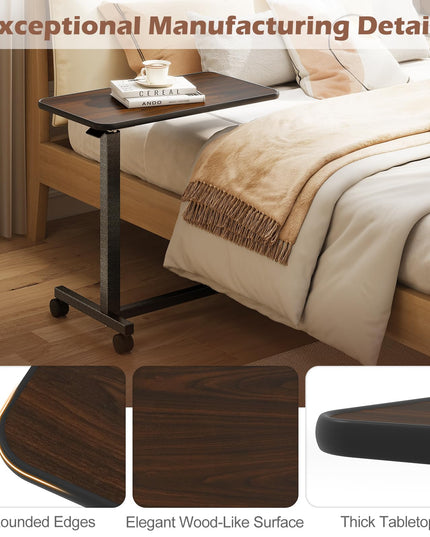 Giantex Overbed Table with Lockable Rolling Wheels