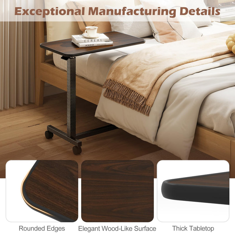 Giantex Overbed Table with Lockable Rolling Wheels