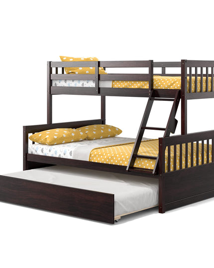 Twin Over Full Bunk Bed with Trundle - Giantex