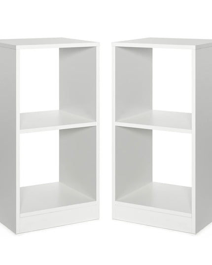 Giantex 2-Pcs 2-Tier White Bookshelf