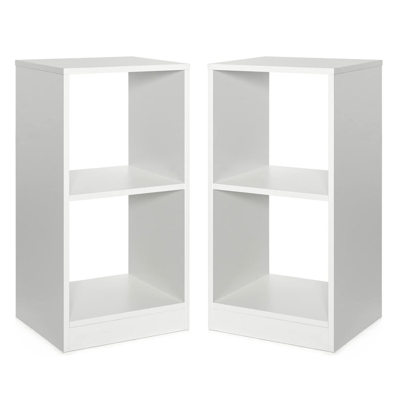 Giantex 2-Pcs 2-Tier White Bookshelf