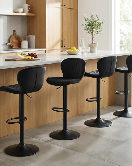 Giantex Lot de 2 ou 4 tabourets de bar | Chaises réglables hauteur comptoir avec dossiers rembourrés en velours