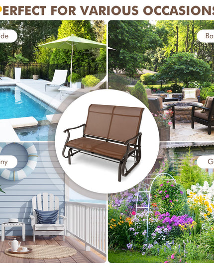 Giantex Outdoor Glider Bench Chair - Extra-Large 2 Person Loveseat