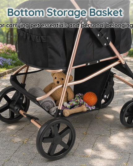 GIANTEX 3-in-1 Pet Stroller for Small Dogs & Cats with Detachable Carrier
