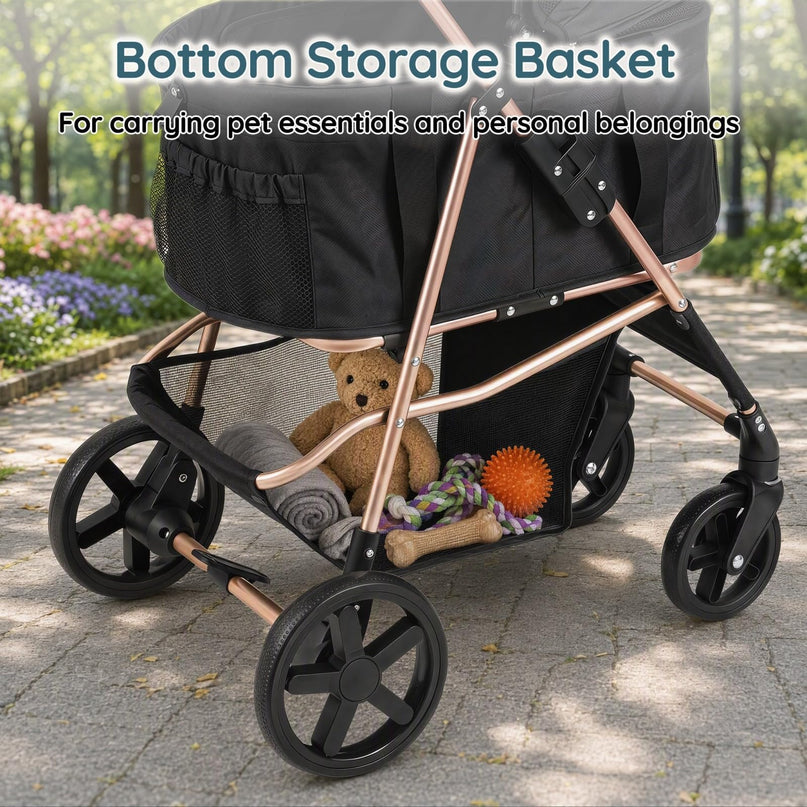GIANTEX 3-in-1 Pet Stroller for Small Dogs & Cats with Detachable Carrier