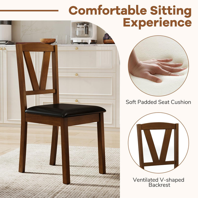 Giantex Wooden Dining Chairs Set for Dining Living Room