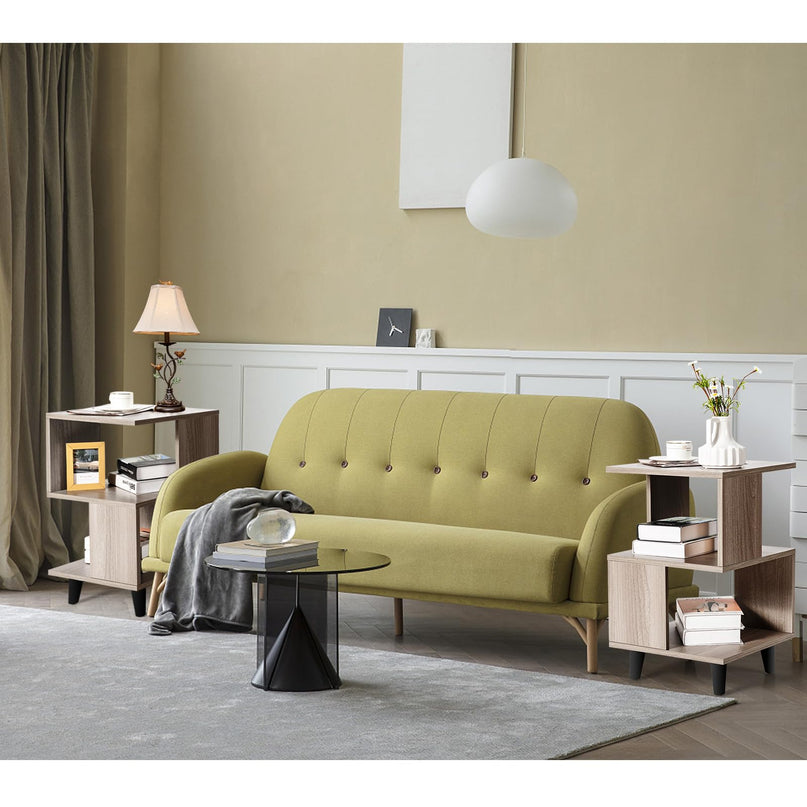 Giantex Accent Sofa Side Table w/Open Storage Shelves for Living Room Bedroom Study Room