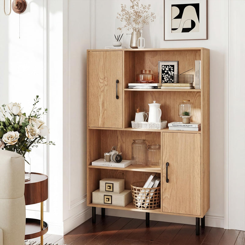 Meuble de Rangement Giantex à 4 Niveaux et Portes, 119 cm