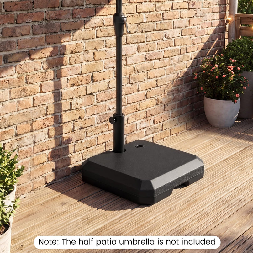 Giantex Half Patio Umbrella Base 49 lbs Fillable Weighted Half Umbrella Stand