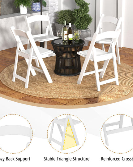 Giantex Folding Chairs with Padded Seat, All-Weather Resin Frame