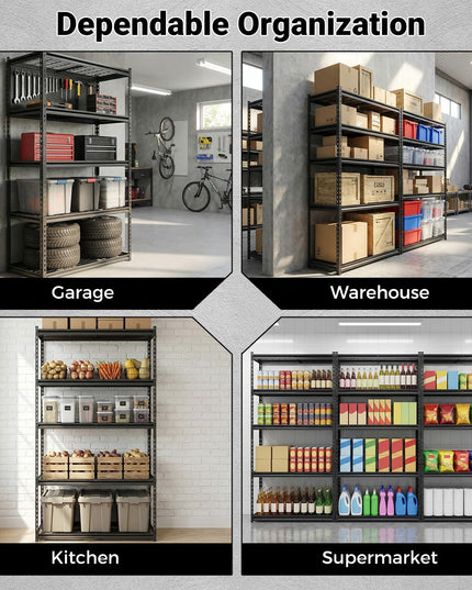Giantex 5-Tier Metal Storage Shelves Heavy Duty Garage Shelving Units(36" L x 18" W x 72" H)