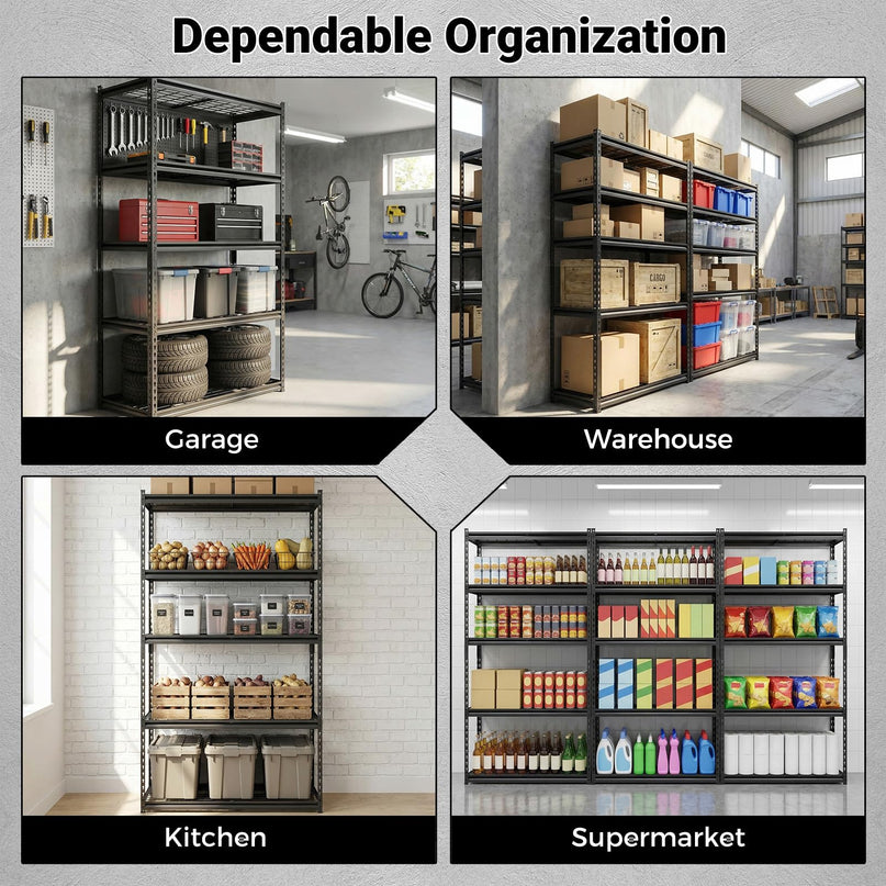 Giantex 5-Tier Metal Storage Shelves Heavy Duty Garage Shelving Units(36" L x 18" W x 72" H)