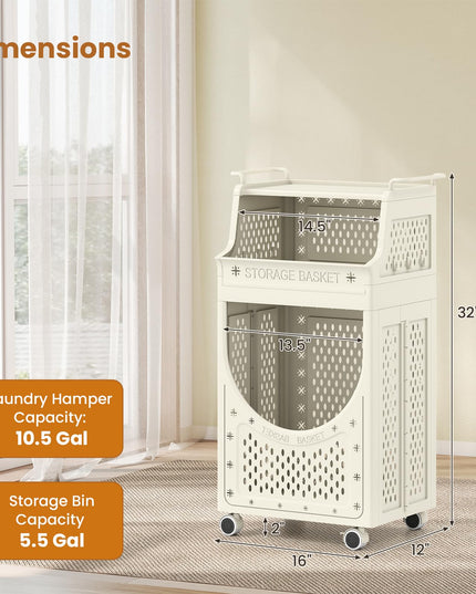 Giantex 3 Tier Rolling Laundry Cart with wheels