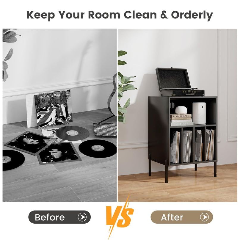 Giantex Record Player Stand with Charging Station