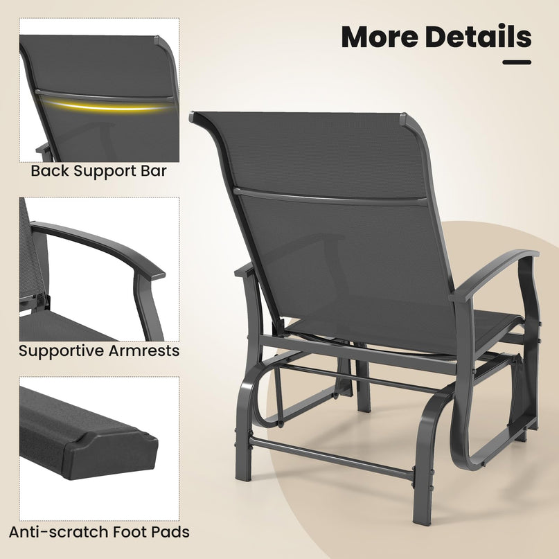Giantex 2/4 Pack Outdoor Glider Rocking Chairs for Porch