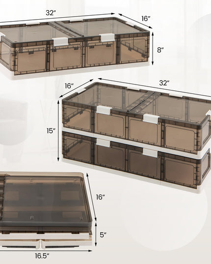 Giantex 26.5Gal Under Bed Storage Containers, 2/4 Pack Stackable Rolling Plastic Storage Boxes with Wheels & Lids