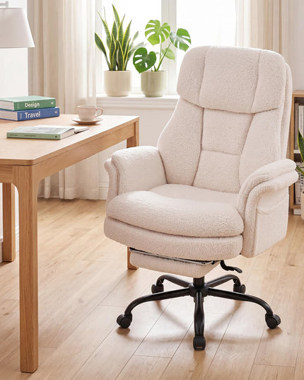 Giantex Criss Cross Legged Office Chair w/Foot Rest & Wheels