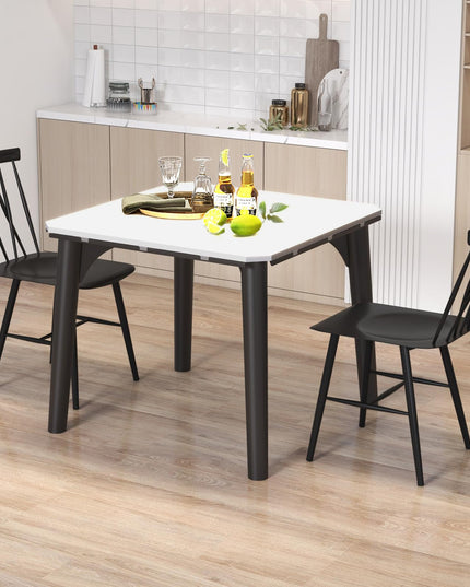 Giantex Metal Dining Chairs Set, Farmhouse Kitchen Chairs w/High Cross Backrest & Curved Seat