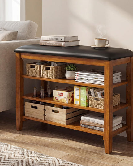 Giantex 4-Tier Shoe Rack Bench with Adjustable Shelves