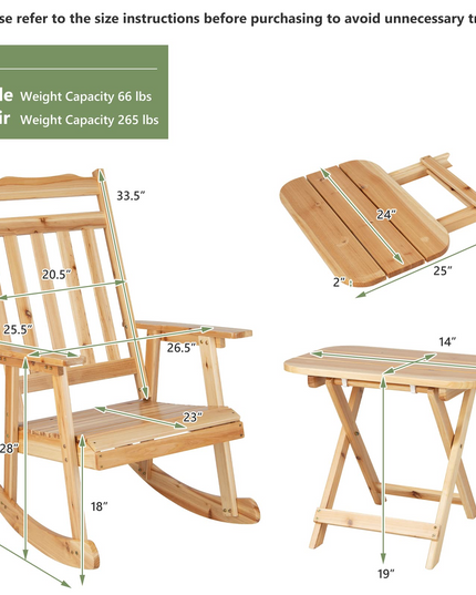 Giantex Outdoor Rocking Chairs Set - Front Rocking Chair