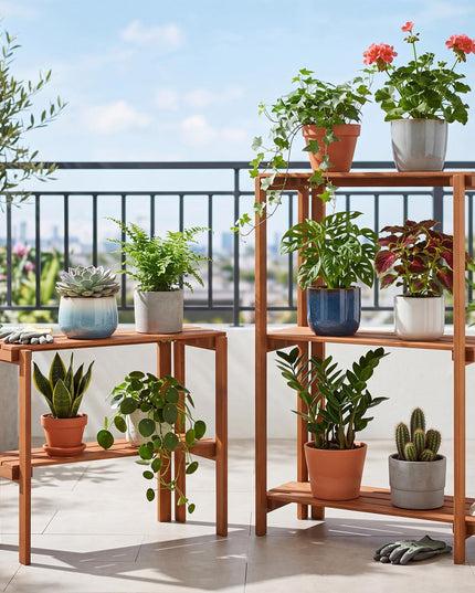 Giantex Foldable Plant Shelf for Garden Patio Balcony