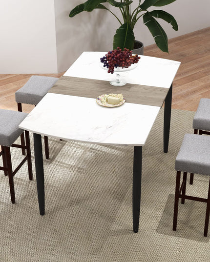 Giantex 29.5" Bar Height Bar Stools Set of 4 - Backless Saddle Barstools with Nailhead Linen Foam Seat