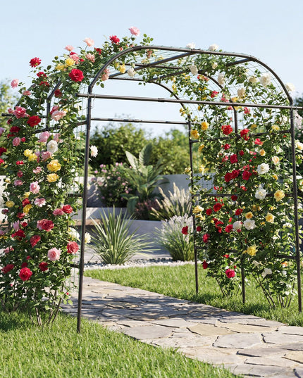 Giantex 7.5FT Tall Adjustable Metal Garden Arch Trellis for Climbing Plants Outdoor