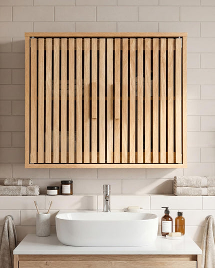 Giantex Bathroom Wall Cabinet Wall Mounted Wooden Medicine Cabinet