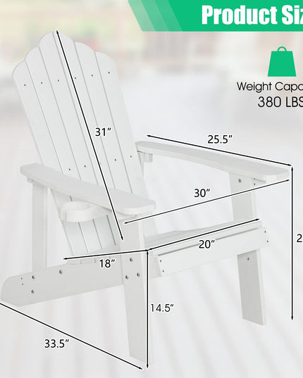 Giantex – Lot de 2 chaises Adirondack pour adultes et enfants