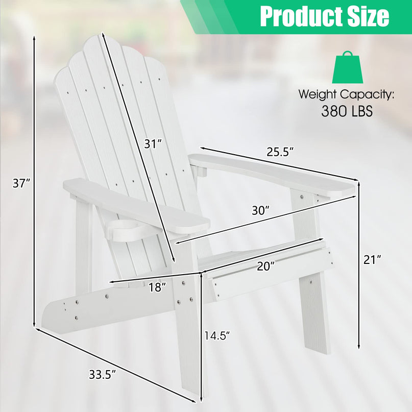 Giantex – Lot de 2 chaises Adirondack pour adultes et enfants