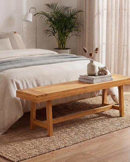 Banc de jardin Giantex en teck de 63 pouces pour 3 personnes (1/2)