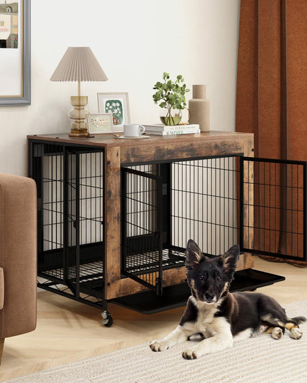 Giantex Dog Crate Furniture with Wheels