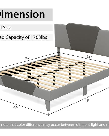 Giantex Velvet Upholstered Bed Frame with Headboard