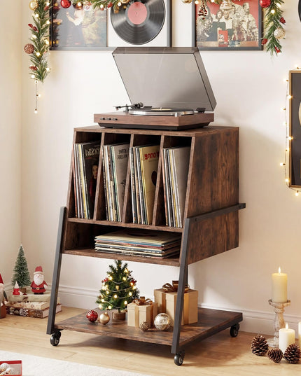 Giantex Record Player Stand on Wheels 3-Tier Turntable Stand