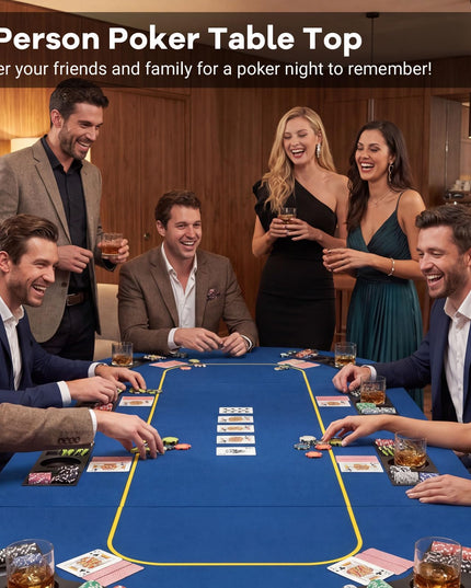 Giantex 79 x 36 Inch Poker Table Top | Foldable 8 Player Texas Holdem Poker Table Topper w/Carry Bag