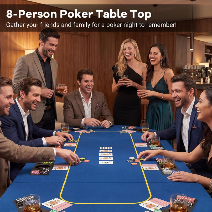 Giantex 79 x 36 Inch Poker Table Top | Foldable 8 Player Texas Holdem Poker Table Topper w/Carry Bag