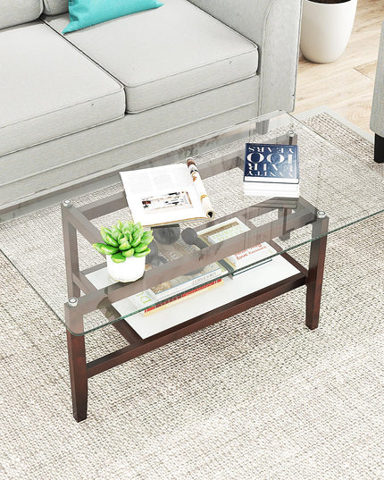 Giantex 42 Inch Glass Coffee Table