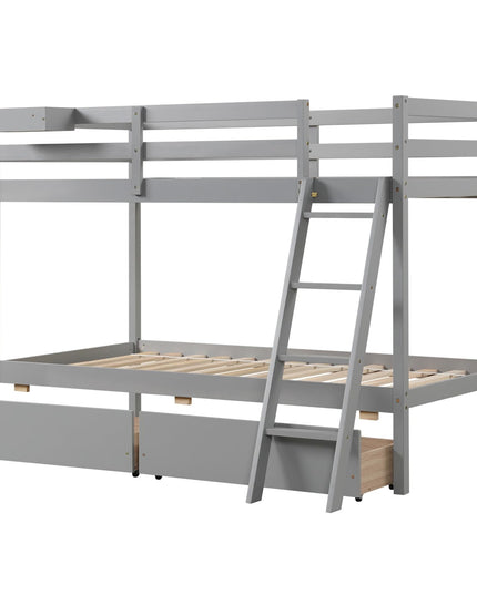 Giantex Bunk Bed Twin Over Twin with 2 Storage Drawers