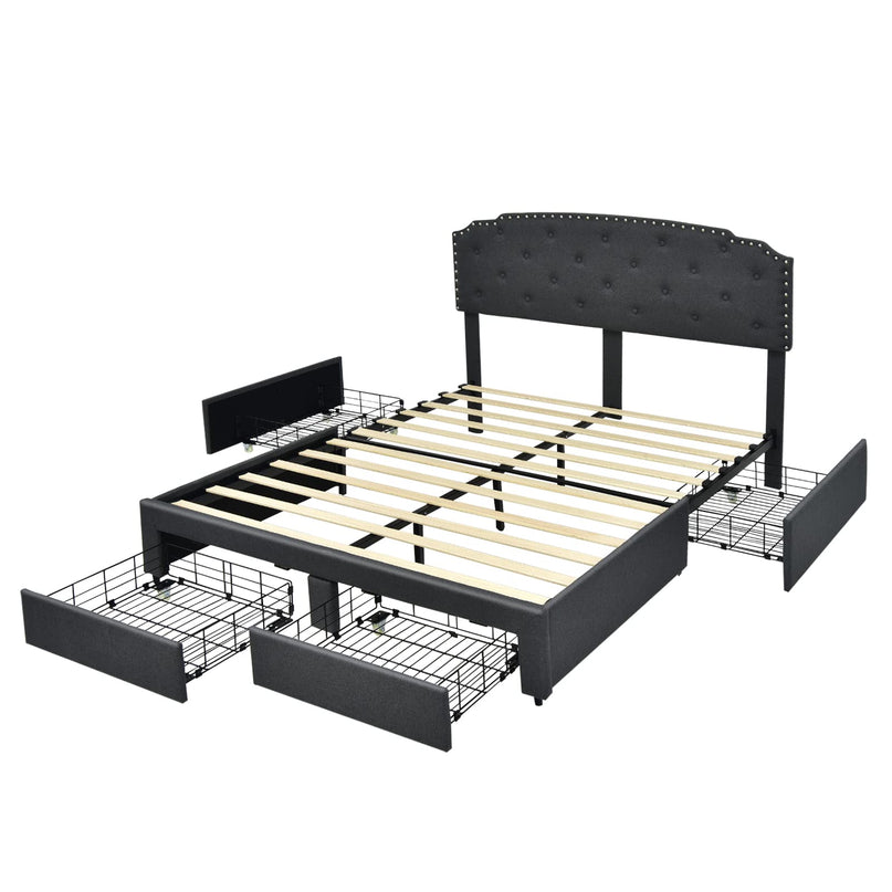 Giantex Upholstered Platform Bed Frame
