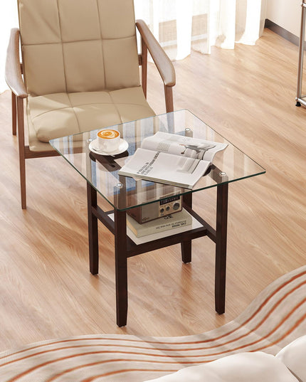 Giantex Small Coffee Table 24" Glass End Table