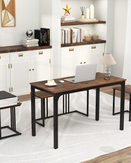 Giantex Dining Table Set for 4 Industrial Kitchen Table 2 Chairs Stool & Bench