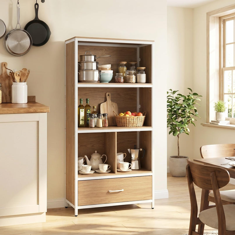 Giantex 56" Tall Bookcase with Drawer 5-Tier Bookshelf