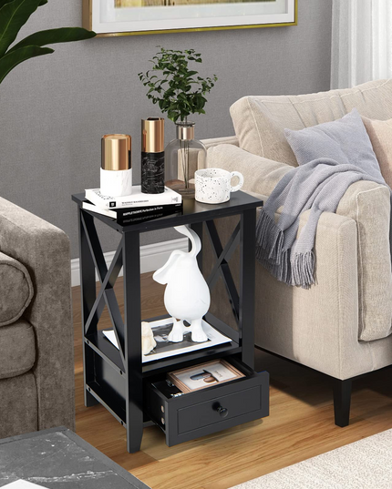 Lot de tables de chevet Giantex Modern X-Design