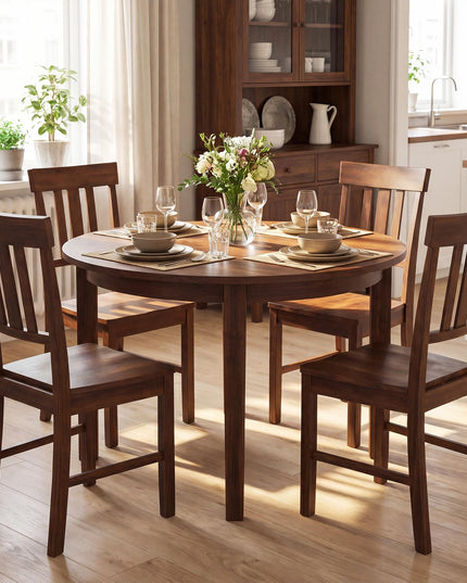 Giantex Wooden Armless Kitchen Chair with Slat Back & Contoured Seat (2/4)