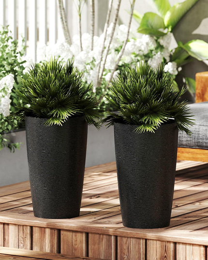 Giantex 21” Tall Plastic Planters Set of 2 for Front Porch Home Garden